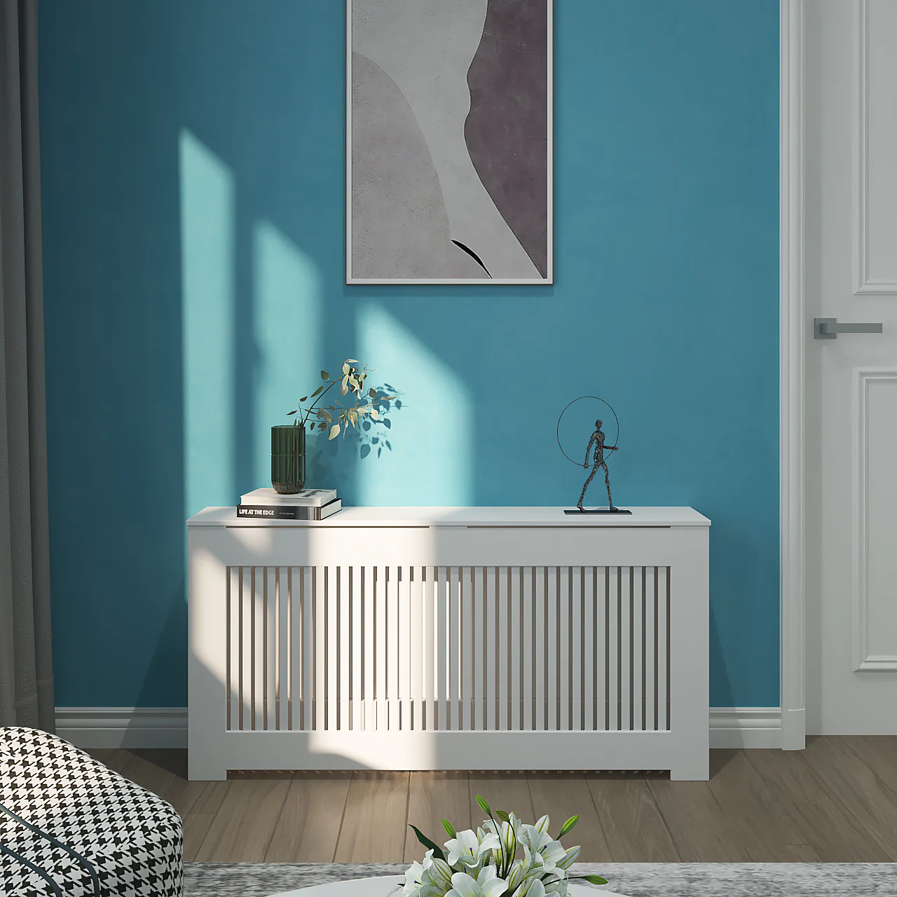 Custom White Radiator Cover NYC - STELLA Modern Heat Cabinet - Image 7