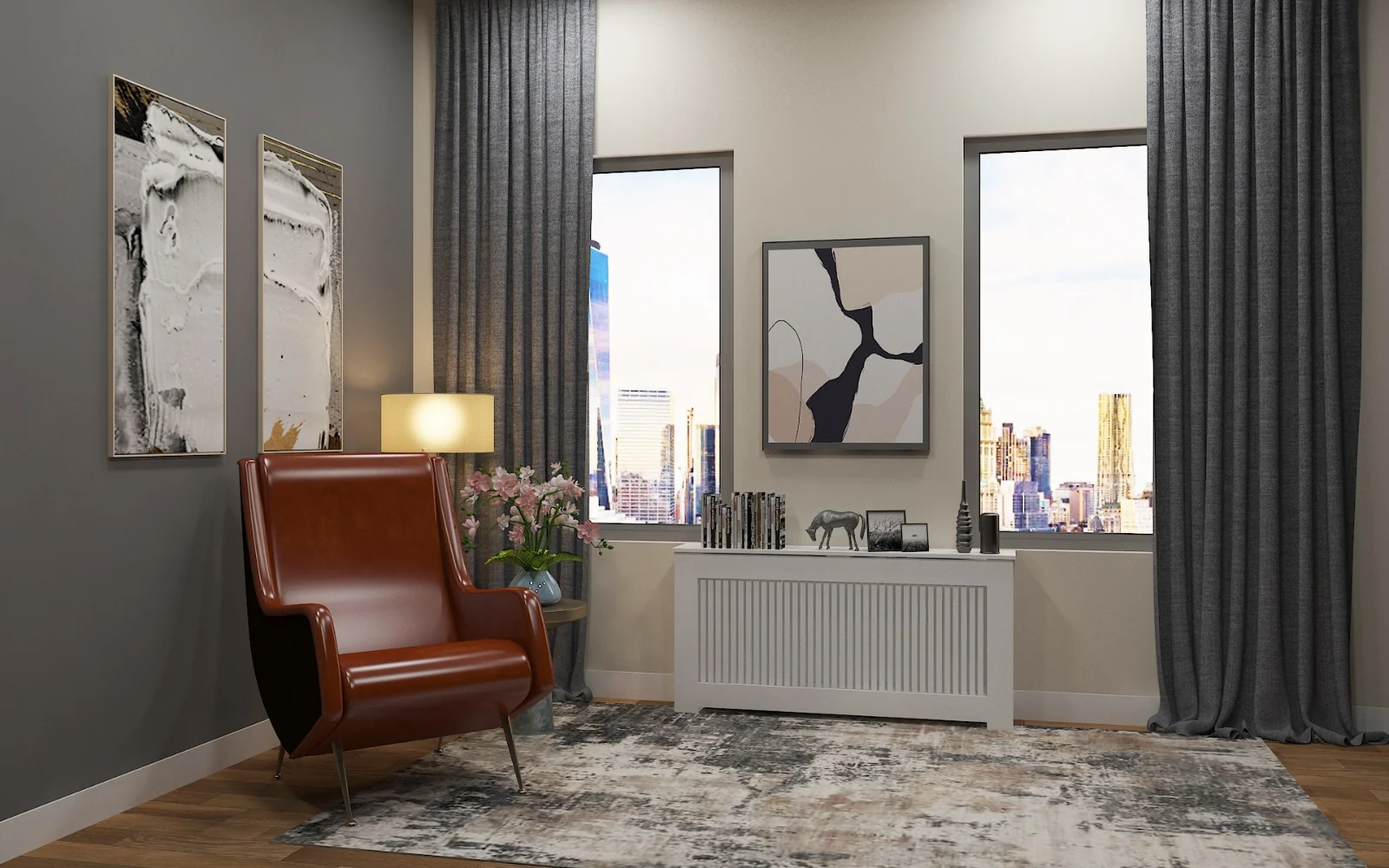 Custom White Radiator Cover NYC - STELLA Modern Heat Cabinet - Image 9