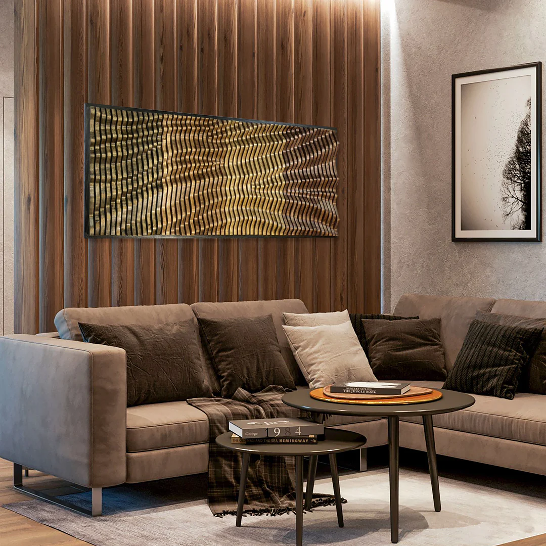 TRAVERSO Wood Wall Art, Parametric Acoustic Panel, Handmade - Image 3